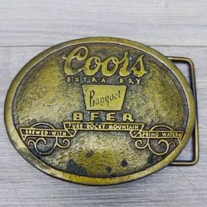 Coors Banquet Belt Buckle in Brass